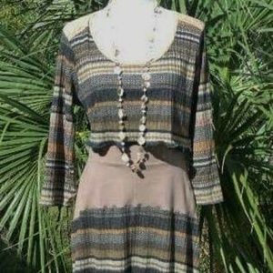 One size boho upcycled crop top sweater skirt